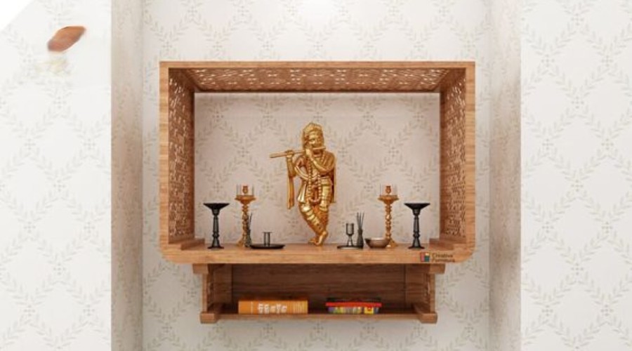 Plywood wooden Pooja Mandir Designs For Home